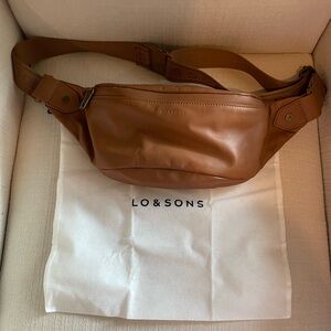 Lo & Sons Bond belt bag and sling bag in Cognac